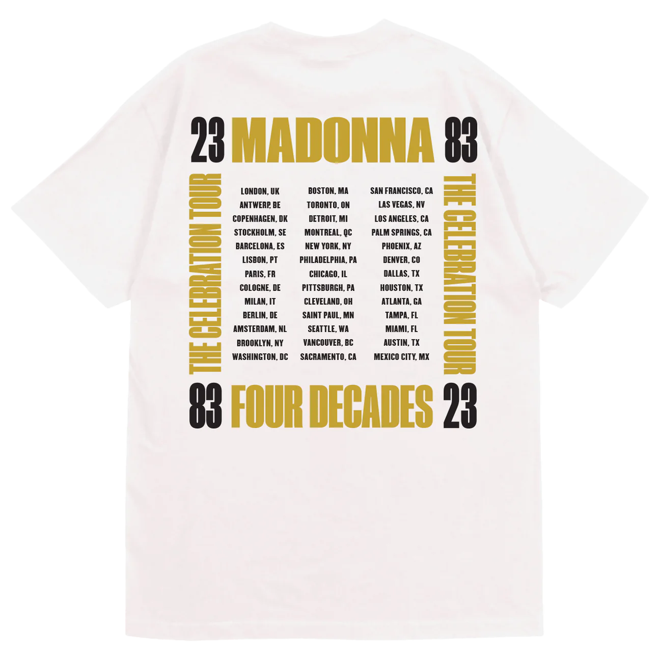 Madonna The Celebration Tour Playera Blanca