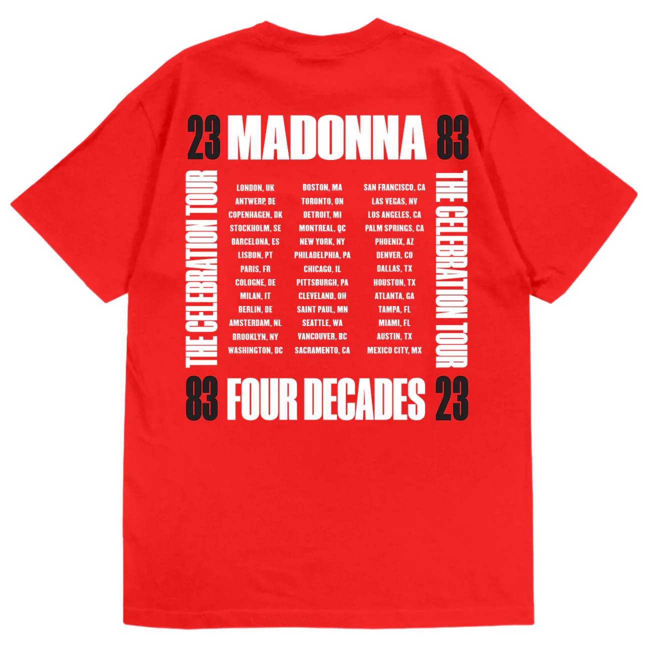 Madonna The Celebration Tour Playera Roja