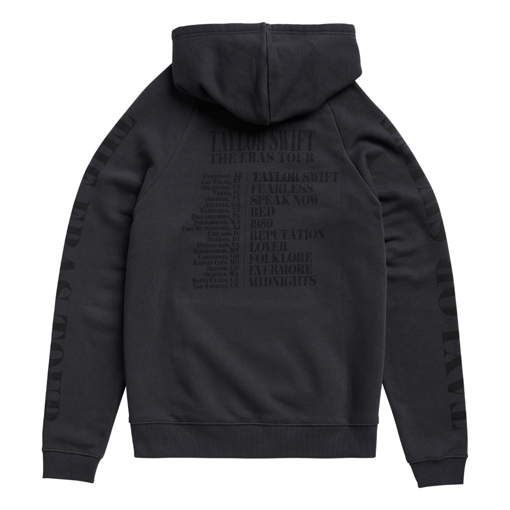 Taylor Swift The Eras Tour Black Hoodie US Dates