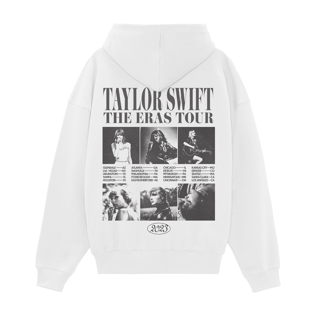 Taylor Swift The Eras Tour Collage Sudadera Blanca