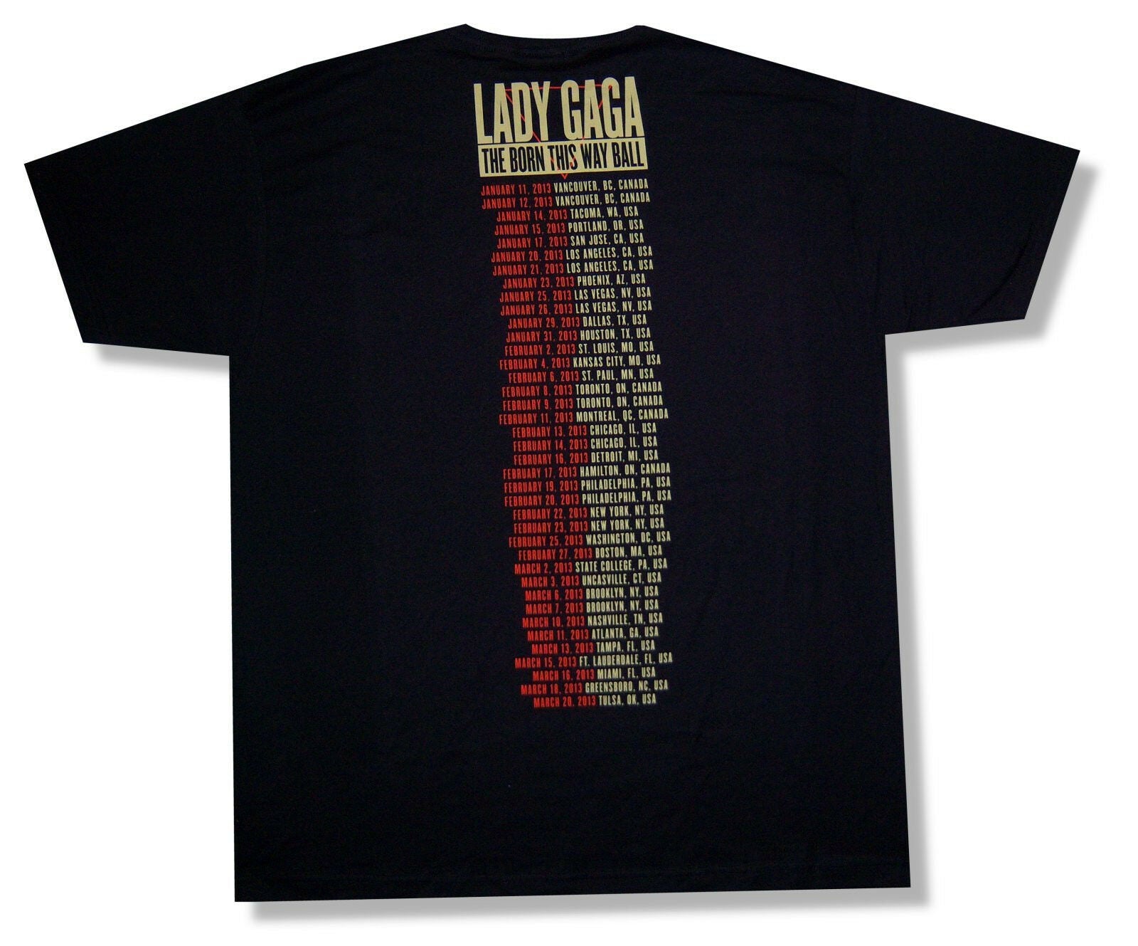 Lady Gaga Born This Way Ball Tour Playera Free As My Hair